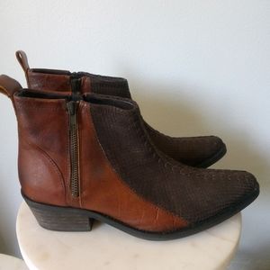 Brown Free People Collection Womens Flying Ranch Ankle Boot